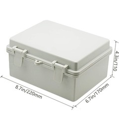 Zulkit Junction Box ABS Plastic Dustproof Waterproof 8.7″ x 6.7″ x 4.3″, Gray