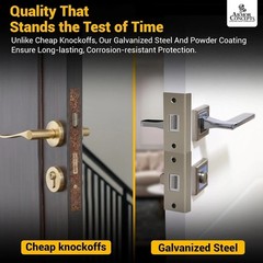 Door Armor MINI 3pc Steel Security Kit – Satin Nickel – Anti Kick-in Protection