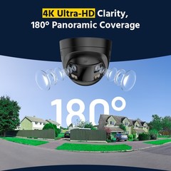 ANNKE 4K 180° Dual Lens Color Night Vision PoE Security IP Camera Two-Way Audio