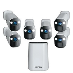 Night Owl 8 Channel 6 Camera Indoor Outdoor Wire Free 2K 64GB Security System