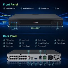 Vikylin SmartFind 16CH 16POE NVR Kits 8MP POE IP Camera IR Light 2-way Audio Lot