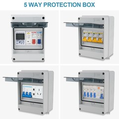 SYIZYEN 5 Way Circuit Breaker Box, IP65 Distribution Protection ash-colored
