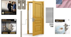 Door Armor MINI 3pc Steel Security Kit – Satin Nickel – Anti Kick-in Protection