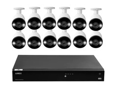Lorex Fusion 4K 4TB 16 Channel NVR 12 4K Wired Spotlight Cameras Security System