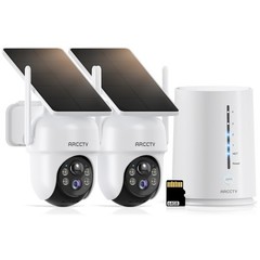 Solar Battery Outdoor Security Camera System Wireless Home WiFi Home 2-Cam Kits