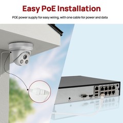 Vikylin 16ch CCTV System 5MP IP Camera Audio Full Color Turret 4k 16POE NVR Lot