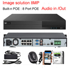 High End 8CH 12MP 2592x1920P NVR With 3TB Hard Drive 5MP Camera IP System 454ty