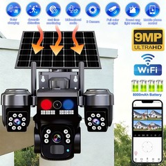 Camara De Seguridad Solar Inalambricas Para Exterior Con Vision Nocturna y Audio