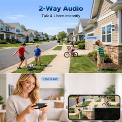 Triple Lens 3K Security Camera System Wireless Outdoor 360° Pan & Tilt 10CH NVR