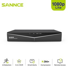 SANNCE 5in1 16CH DVR 1080P Lite CCTV Security Video Recorder AI Human Detection